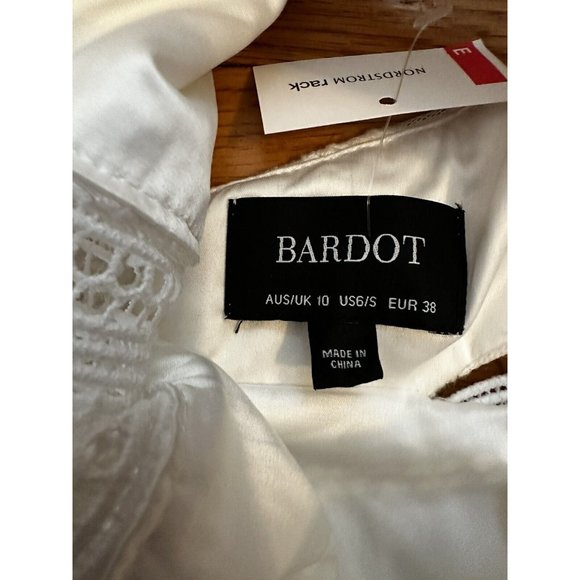 NWOT Bardot Lace Halter Sheath Midi Dress White  Size 6 Small - Picture 6 of 9